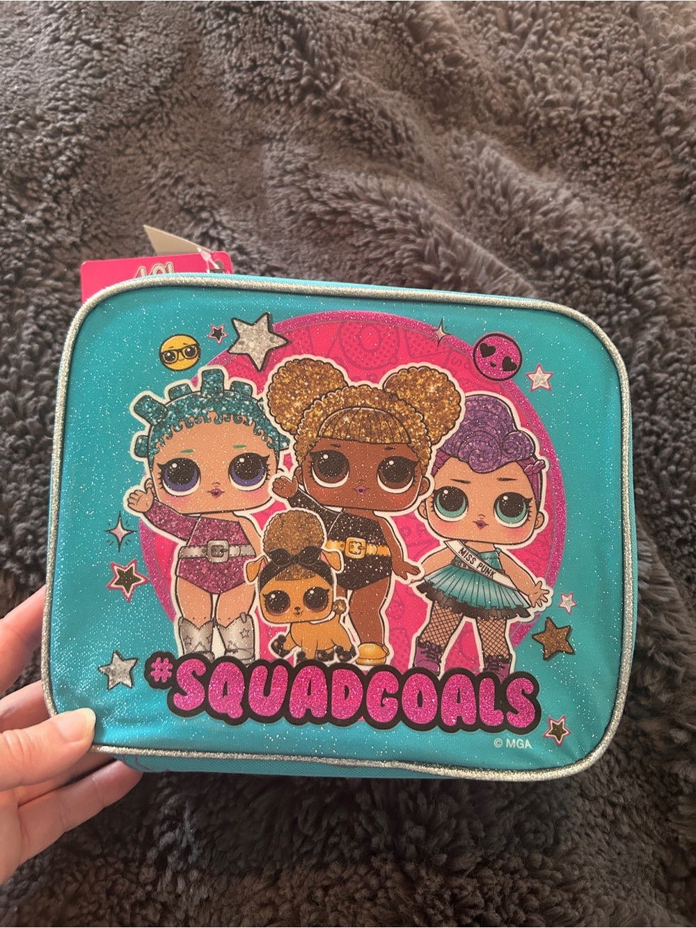 L.O.L. Surprise! Teal and Pink #SQUADGOALS Glitter Carry Case/lunch box